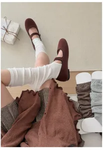 Koreanischer Stil Steg Beinlinge Damen Herbst süße Stulpen Lolita Mode Strickstrümpfe