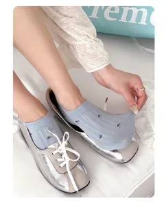 Chaussettes de bateau en filet floral mignon pour femmes, invisibles respirantes été.