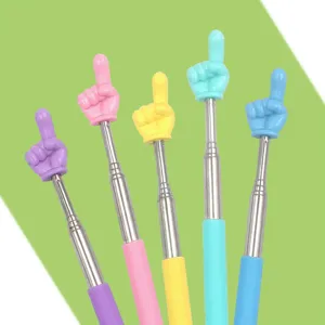 Set de varillas puntero telescópicas de colores, diseño de dedo lindo para el aula escolar.