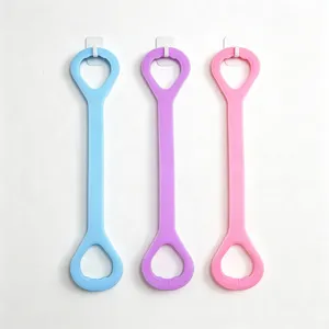 8-shape resistance band for home fitness back stretching yoga training purple blue pink
