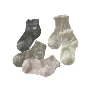 Ensemble de chaussettes bébé à volants coton respirant chaussettes courtes nœud style printemps