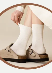 Detailansicht Damen Anti-Riss Wadensocken, einfarbig antibakteriell Strick Alltagsmode.