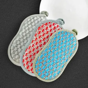 Double-sided dishwashing sponge 8-shaped magic cleaning cloth scouring pad for kitchen pot dish wash