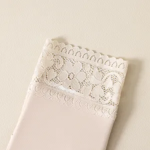 Fleece-lined thermal winter short socks for women with exquisite lace trim, cozy and warm.