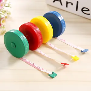 Cute mini portable round retractable tape measure for students, colorful multi-functional pocket ruler.
