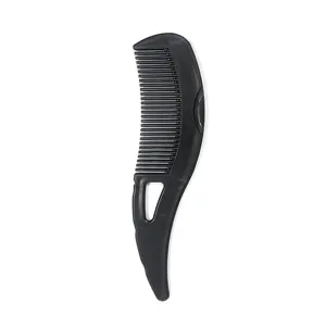 Black scalp massage comb, hollow handle hairbrush for daily hair care and scalp relaxation.