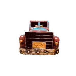 Vintage retro metal truck model desktop ornament rustic Christmas car decoration toy