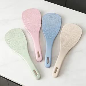 Cuillère à riz antiadhésive en paille de blé, joli cuillère pastel pour la cuisine.