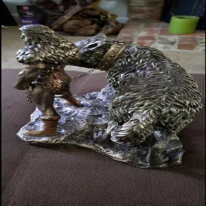 Norse God Tyr and Wolf resin statue sculpture home decor Nordic mythology ornament 1pc