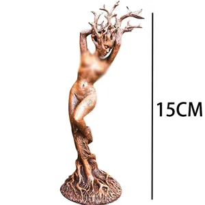 Statua dea della foresta in resina ornamento per decorazione da scrivania 15cm
