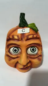 Halloween quirky pumpkin head decoration outdoor yard spooky prop party decor resin ornament