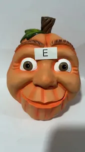 Halloween funny pumpkin head decoration for outdoor yard party spooky resin ornament decor