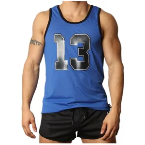 Herren Sport Fitness Tanktop und Shorts Set, atmungsaktive Mesh Lauf Basketball Bekleidung.