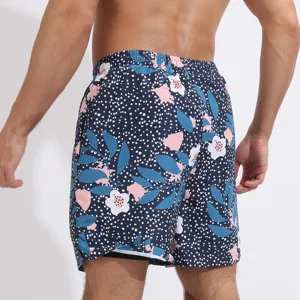Pantaloncini da mare uomo floreali ad asciugatura rapida costume estate vista posteriore