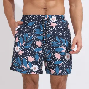 Pantaloncini da mare floreali asciugatura rapida uomo pantaloncini estivi con coulisse.
