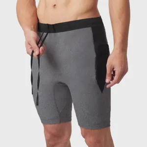 Short de sport fitness homme respirant pantalon d'entraînement avec poche latérale.