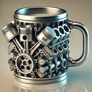 Δημιουργική κούπα καφέ κινητήρα V6 ρητίνης 3D μηχανικό δώρο για άντρες αυτοκίνητο
