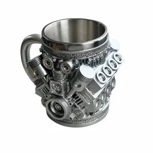 V8 κινητήρας δημιουργική 3D ρητίνη ανοξείδωτη κούπα καφέ βιομηχανικού στιλ κύπελλο