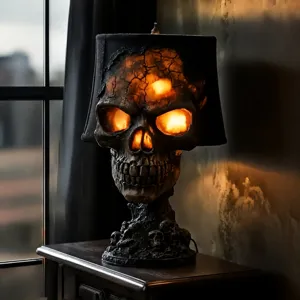 Λάμπα Κρανίου Λάβας Halloween από Ρητίνη Γοτθικό Φως Νυκτός Πάρτι Κήπος Εξωτερικός Χώρος Διακόσμηση Σπιτιού Διακοσμητικό Φιγούρα LED