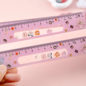 Righello shaker in acrilico da 15cm simpatico cartone animato cancelleria rosa scolastica