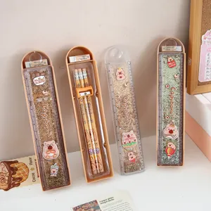 Capybara Quicksand Ruler Wooden Pencils Eraser Sharpener Stationery Student Writing Cute School Supplies