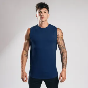 Heren katoenen mouwloze fitness tanktop, ademend casual sport atletisch gym workout shirt.