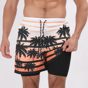 Pantaloncini da bagno uomo 2 in 1 mare asciugatura rapida sport fitness estate