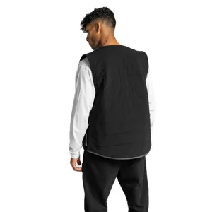Mens winter warm quilted vest gilet casual solid color sleeveless outerwear for daily wear