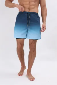 Pantaloncini da mare uomo doppio strato sfumato costume da bagno asciugatura rapida.