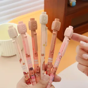 Capybara gel pen cute creative student stationery rotating alphabet decompression neutral pen