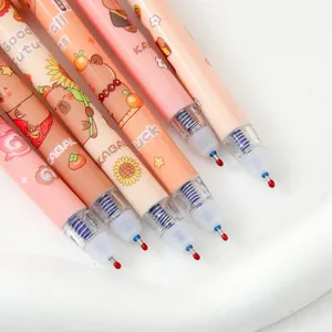 Cute Capybara erasable gel pens set, creative student stationery for smooth writing and daily use.