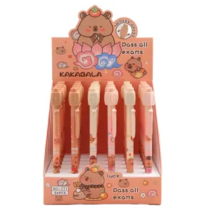 Cute capybara gel pen set 36pcs funny rotating answer student stationery exam blessing supply