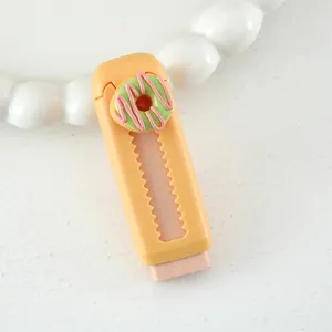 Goma de borrar retráctil muy bonita con diseño de rosquilla, detalle de papelería.