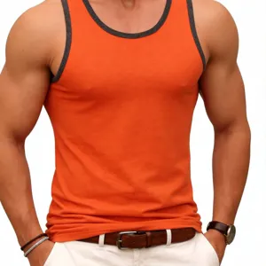 Heren Casual Fitness Tanktop Effen Kleur Ademend Mouwloos Sport Hardlopen Atletisch Vest Zomer Workout Gym Kleding