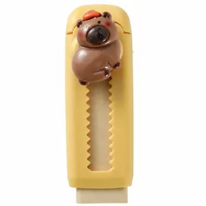 Borrador Capybara push-pull amarillo papeleria estudiante portatil limpio bonito