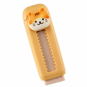 Borrador de pan de gato lindo retráctil papelería limpia suministro escuela oficina