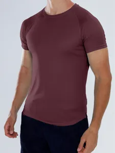 Herren atmungsaktives Sport Kurzarm T-Shirt Mesh schnelltrocknend Fitness Laufshirt