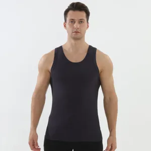 Heren geribbelde sporttanktop voor fitness, bodybuilding en casual zomerse training.