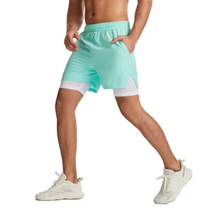 Pantalones Cortos de Running para Hombre 2 en 1 Deportivos de Secado Rápido