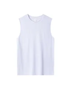 Detailed view of the white breathable mesh men's sports tank top, lightweight and cool.