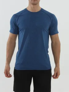 Herren Kurzarm Quick Dry Sport T-Shirt Detail, atmungsaktives Fitness Laufen Slim Fit.