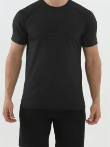 Herren Einfarbig Kurzarm Fitness T-Shirt Sport Laufen Training Workout Oberteil Neu Stil