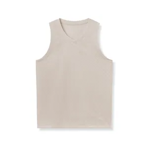 Men's quick dry mesh running tank top, breathable sleeveless sports vest for fitness.