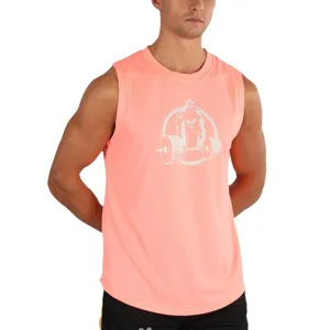 Canotta Sportiva Uomo Asciugatura Rapida Senza Maniche Fitness Allenamento Corsa Rosa Pesca
