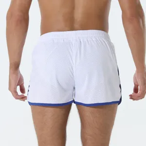 Pantaloncini sportivi in mesh traspirante da uomo, pantaloncini casual per fitness e spiaggia.