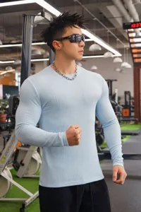 Herren Slim Fit Gerippter Langarm Strickpullover Sportlicher Freizeit Pullover Top