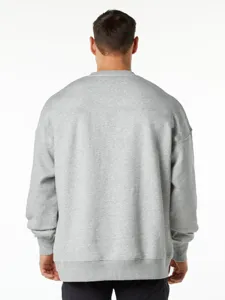 Men's casual loose solid grey crewneck sweatshirt long sleeve pullover casual top