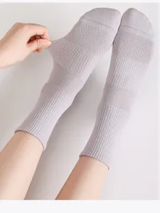 Damen bequeme Socken einfarbig atmungsaktive Baumwoll Socken sportliche elastische Freizeitsocken