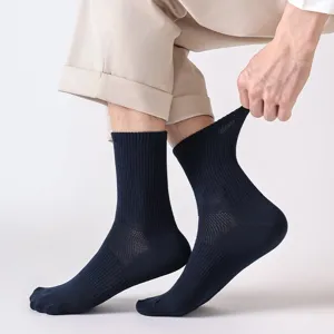 Chaussettes unies homme coton côtelé respirant décontracté quotidien confort style mode