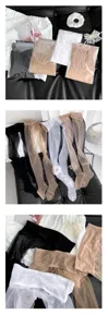 Detailansicht der ultradünnen transparenten Feinstrumpfhose, elastisch und atmungsaktiv.